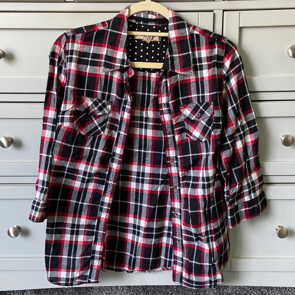 Arizona Black, Red & White Snap Flannel